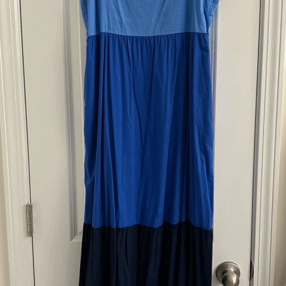 LOFT Colorblock Blue Maxi Dress - Picture 4 of 8